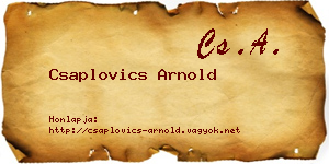 Csaplovics Arnold névjegykártya