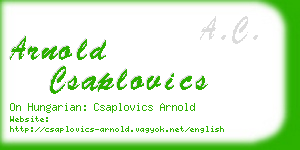 arnold csaplovics business card